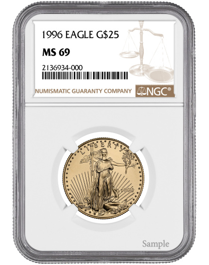1996 1/2 oz American Gold Eagle MS69