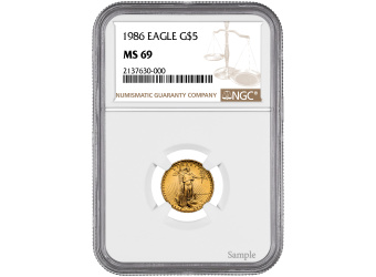 1986 1/10 oz American Gold Eagle MS69