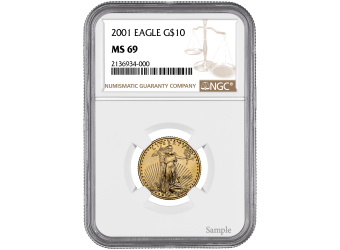 2001 1/4 oz American Gold Eagle MS69