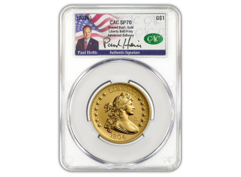 (2026) 1804 1 oz Draped Bust Gold Dollar Liberty Bell Privy AD Paul Hollis Signed