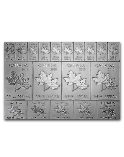 2 oz .9999 Silver Bar - Royal Canadian Mint Maple Flex Bar (Random Date)