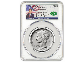 2026-W  1 oz American Palladium Eagle Dual Date Paul Hollis Signed CACG MS70